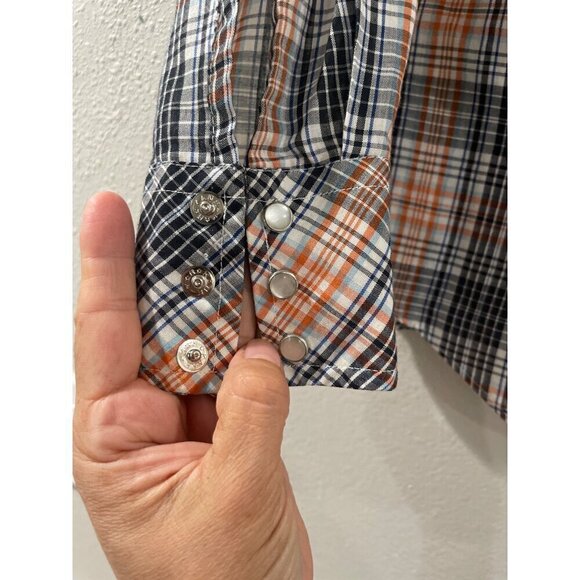 KMART WOMENS WESTERN VINTAGE BLOUSE LONG SLEEVE COLLAR PLAID - Picture 5 of 7